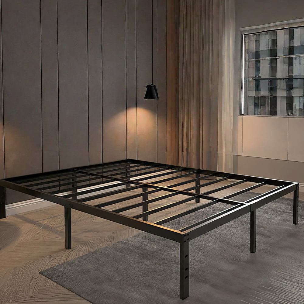 18" Heavy Duty Bed Frame, Reinforced Platform, Noise-Free, Easy Assembly
