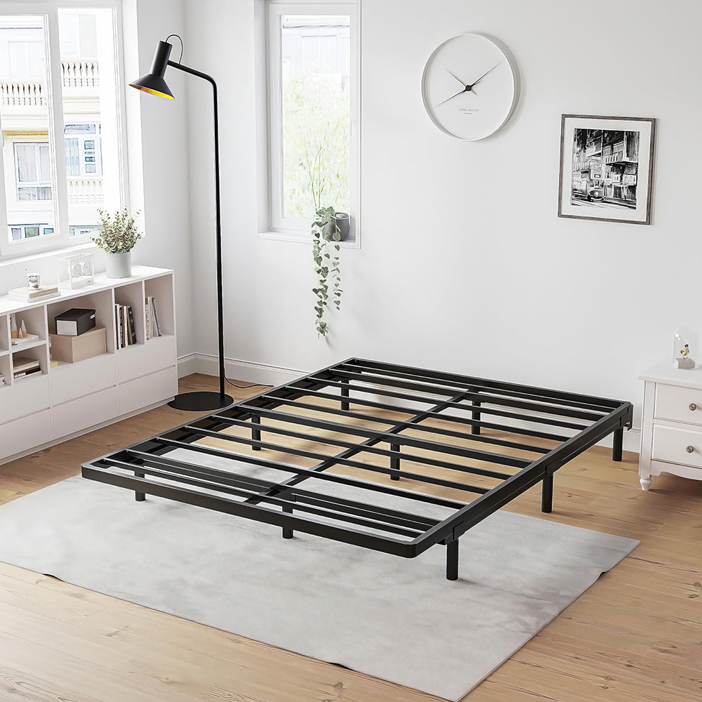 Queen 2-Inch Box Spring & Bed Slat Replacement, Metal Frame with Steel Slats