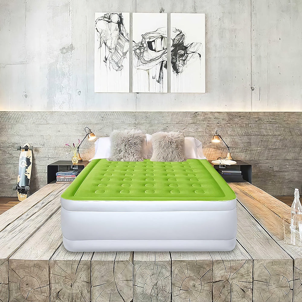 Queen Air Mattress with Built-in Pump, 18" Raised Inflatable Bed