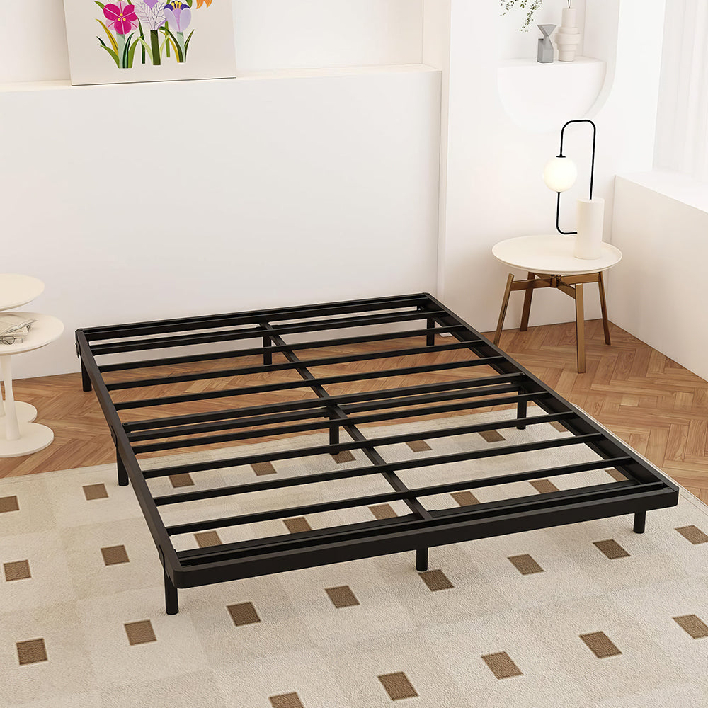 Queen Size 2" Low Profile Box Spring, Heavy Duty Metal Bed Base, Noise-Free