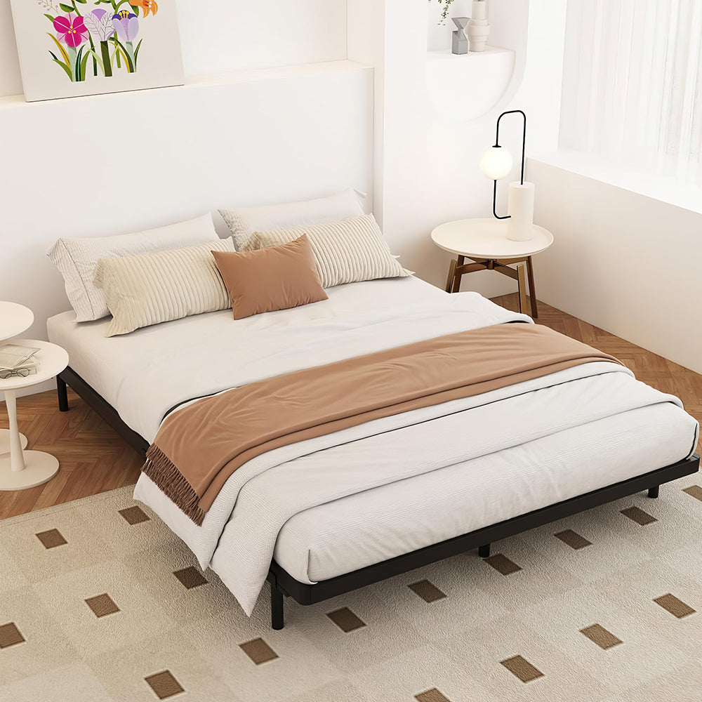 Queen Size 2" Low Profile Box Spring, Heavy Duty Metal Bed Base, Noise-Free