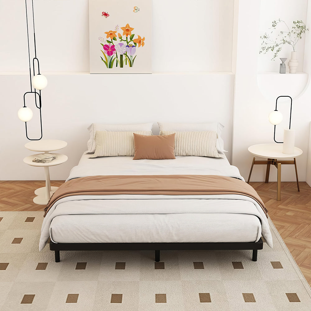 Queen Size 2" Low Profile Box Spring, Heavy Duty Metal Bed Base, Noise-Free